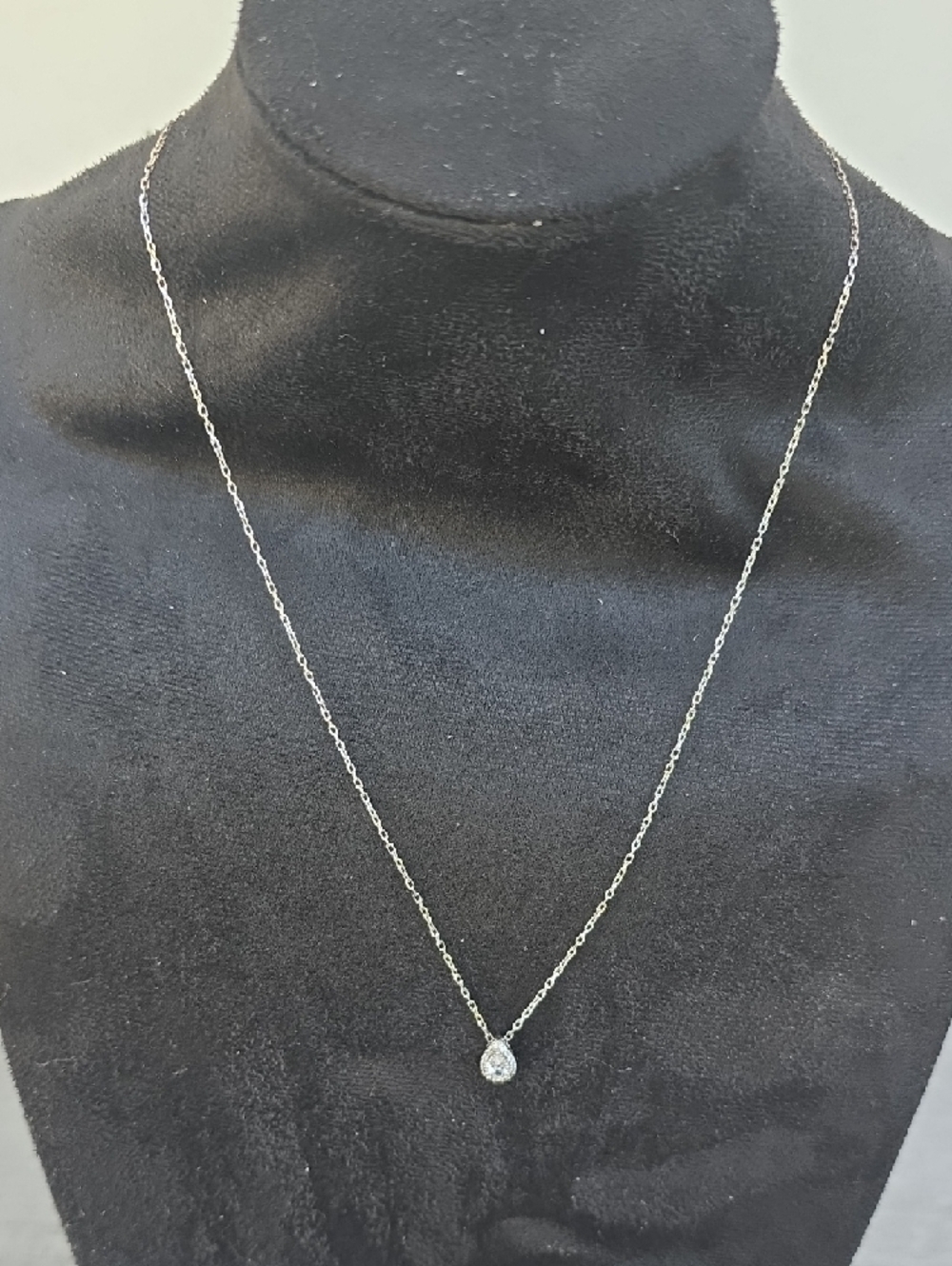 Delicate Silver-Tone Pendant Necklace with Clear Crystal